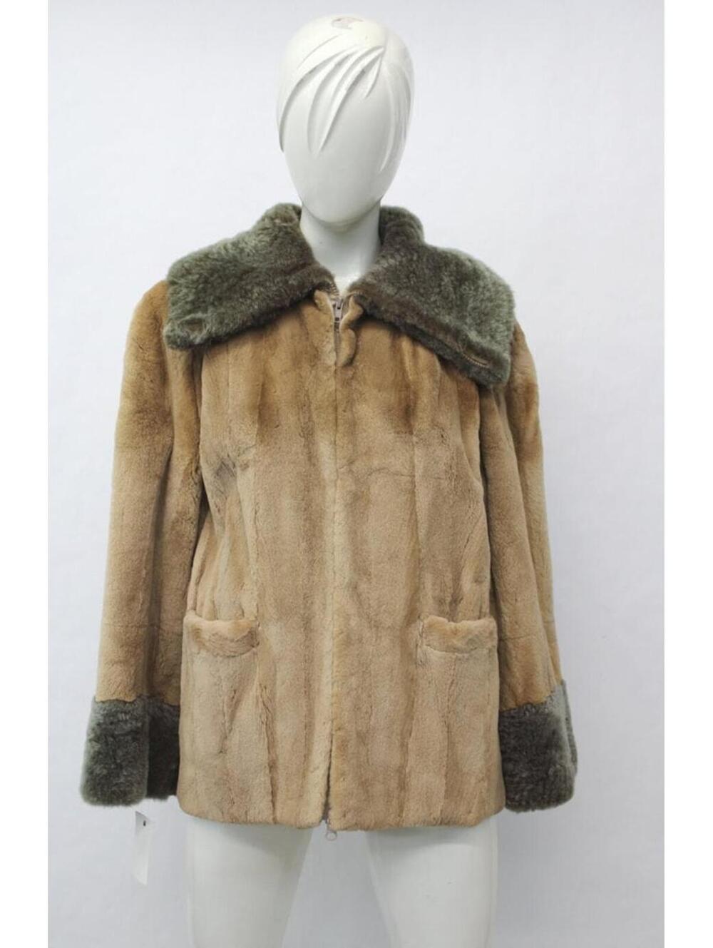 Excellent Sheared Pearl Mink & Lamb Fur Coat Jacket Women Woman Size 6 Small